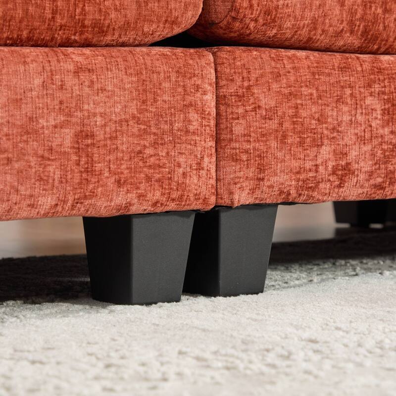 Roomfitters Large Upholstered Ottoman Footrest, Rectangular Padded Coffee Table Stool for Living Room and Bedroom