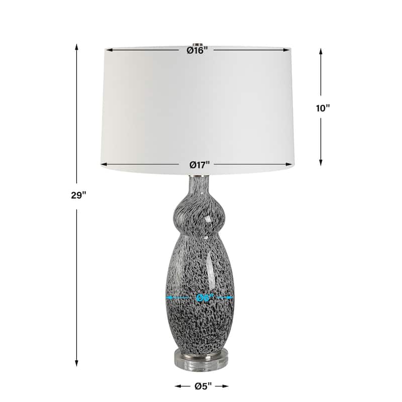 Curvy Glass Table Lamp with Tapered Shade - 29" - Black