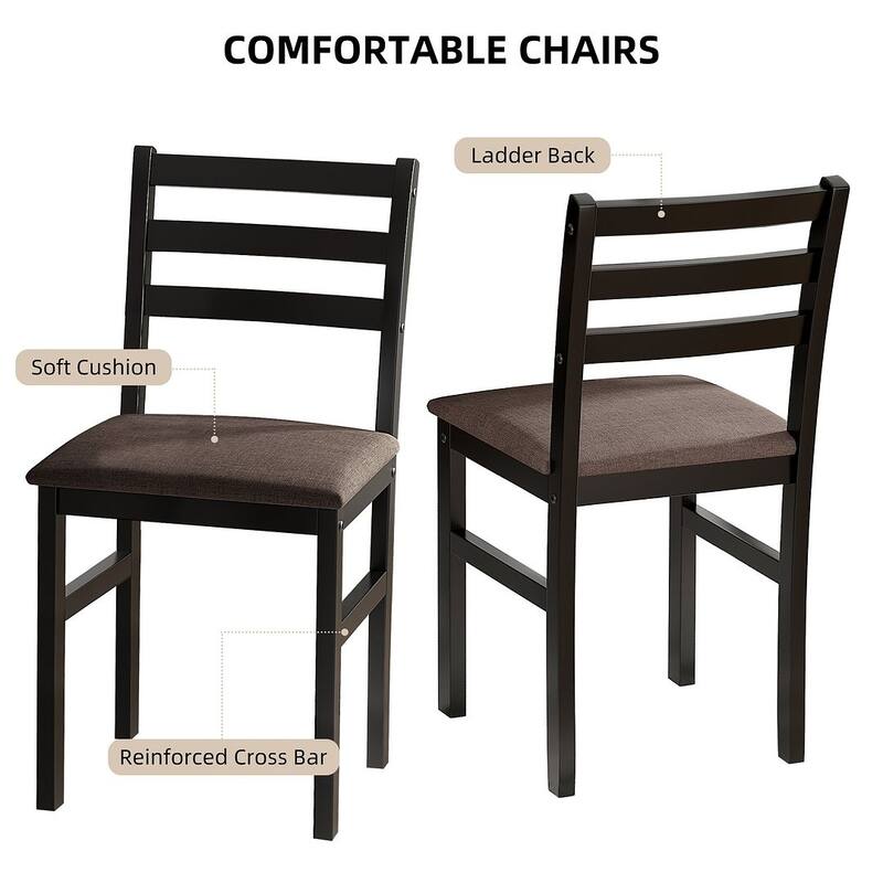5 PCS Pub Sets Stylish Dining Table Set with 4 Upholstered Chairs