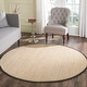 preview thumbnail 48 of 109, SAFAVIEH Natural Fiber Carmit Casual Border Sisal Rug 4' Round - Maize/Black - Round