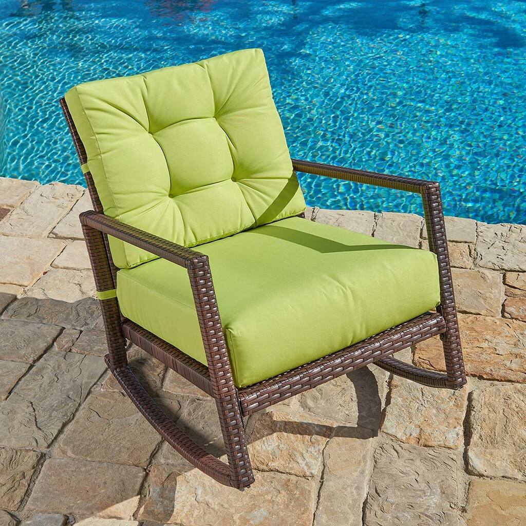 Pheap Outdoor Wicker Patio Rocking Chair by Havenside Home