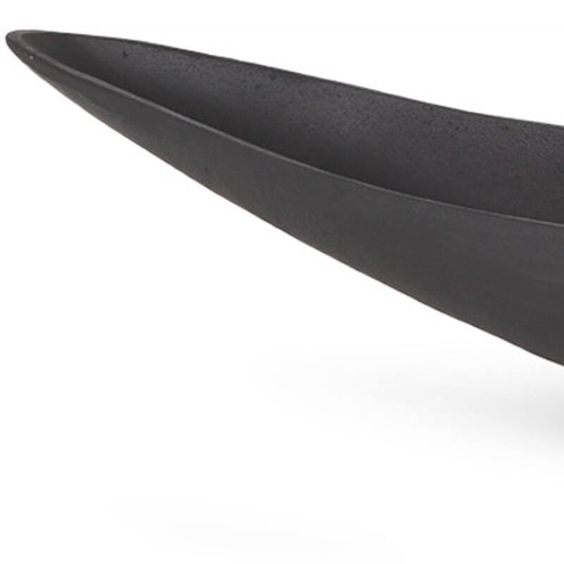 HomeRoots 32" Black Metal Oval Centerpiece Bowl - 31.50 in. x 4.00 in. x 5.00 in.