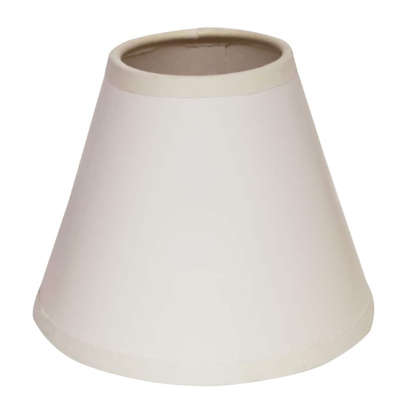 HomeRoots 4" Gloss White with White Set of 6 Chandelier Parchment Lampshades - 4