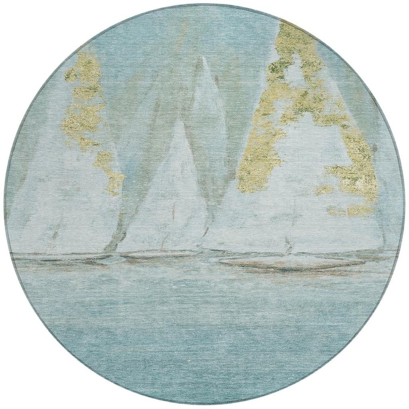 HomeRoots Nautical Transitional Rectangle Outdoor Rug