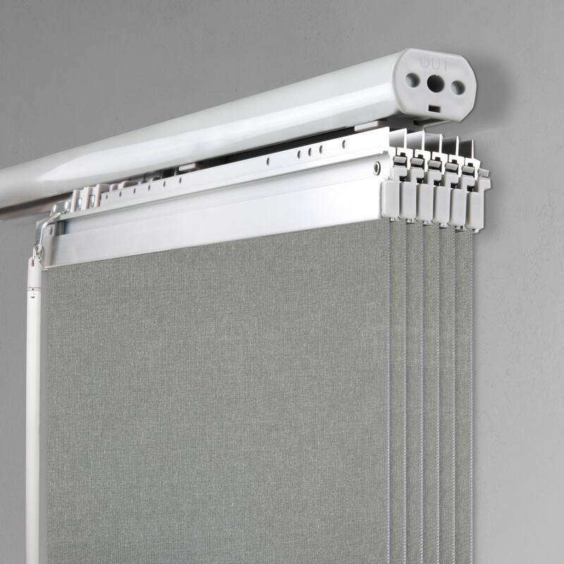 InStyleDesign Lucinda 6-Panel Single Rail Panel Track Extendable 70"-130"W x 94"H, Panel width 23.5" - 130"W x 94"H - White Track