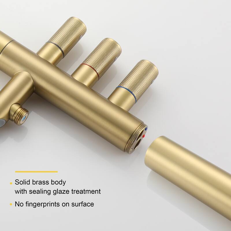 Freestanding Floor Mount 3-Handle Bath Tub Filler Faucet with Handheld Shower