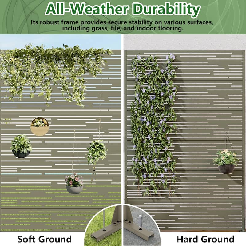 Shine Metal Privacy Screen Panel Free Standing