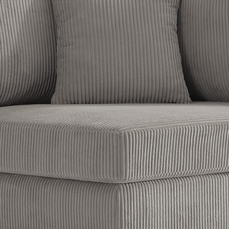 5-Piece Modern Comfy Corduroy Modular Sectional Sofa with Ottoman