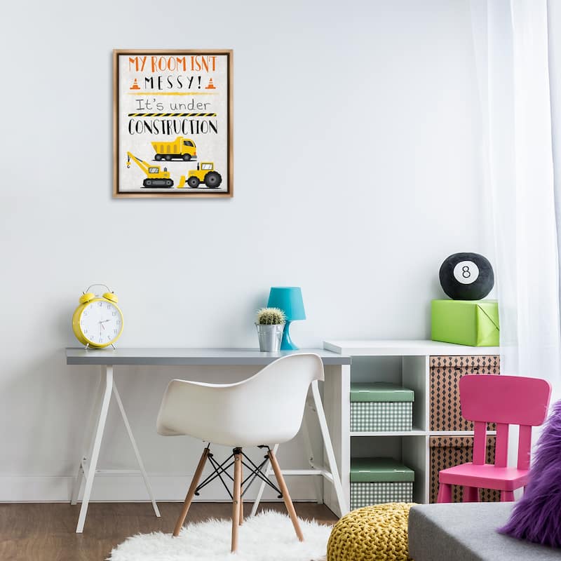 Stupell Under Construction Not Messy Framed Floater Canvas Wall Art Design By Elizabeth Tyndall