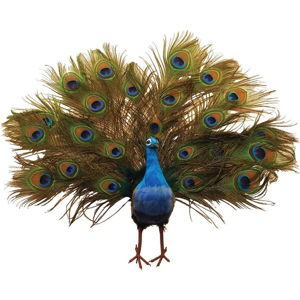 1 pc 22 inch artificial open tail peacock blue green body wired feet - Peacock Christmas Tree Topper 1 pc 22 inch artificial open tail peacock blue green body wired feet - Peacock Christmas Tree Topper
