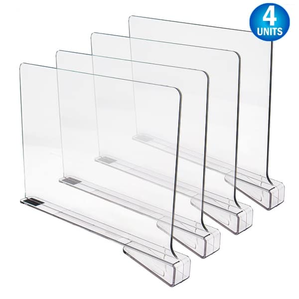 Shelf Divider Clear Acrylic Closet Organizer Storage Rack Separator For ...