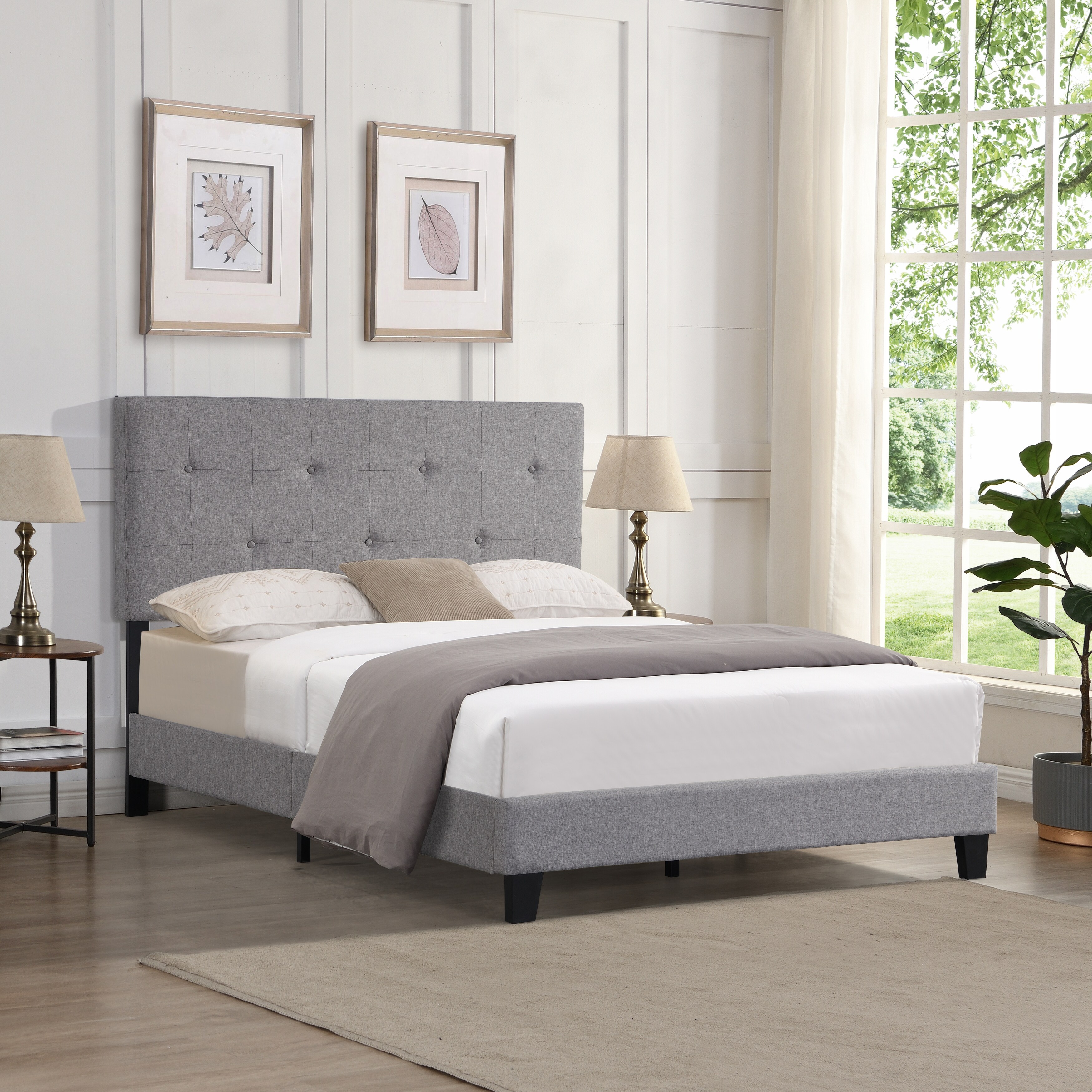 Bed frame outlet with buttons