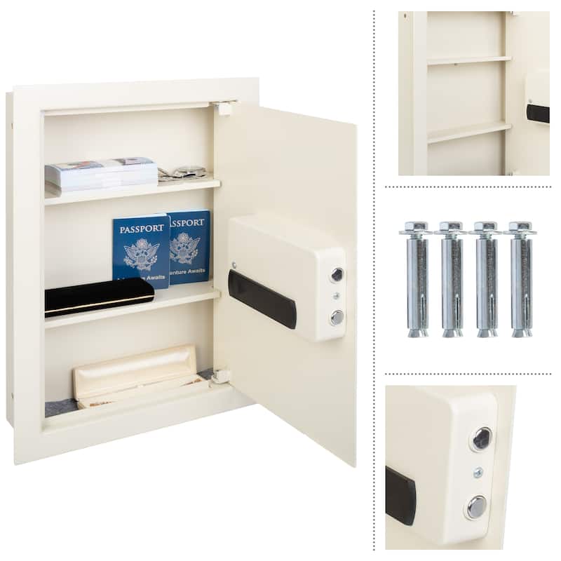 In-Wall Safe - Home or Business Safe with Keypad and 2 Manual Override Keys - Protects Cash, Jewelry, Passports by Paragon Safes