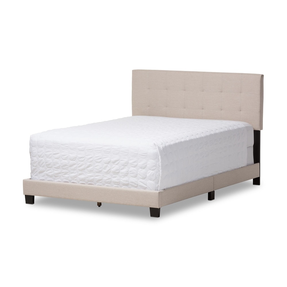 Baxton Studio Karpos Modern Upholstered Grid-tufting Panel Bed