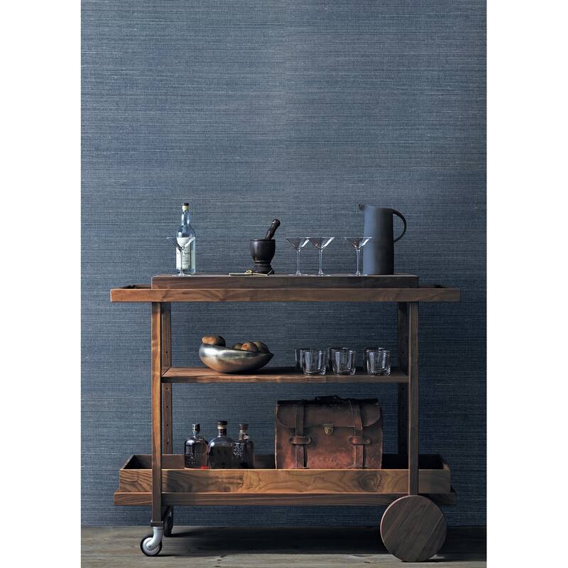 Advantage Lamphu Blue Sisal Grasscloth Wallpaper - 36in x 288in x 16.025in