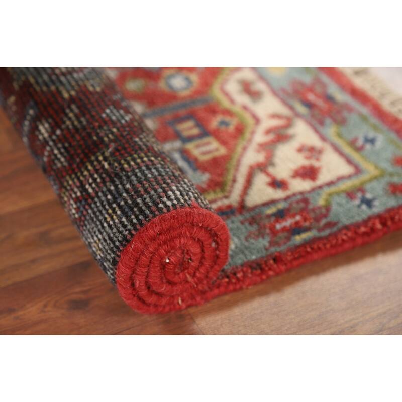 Geometric Kazak Foyer Rug Hand-Knotted Oriental Wool Carpet - 2'0" x 3'0"