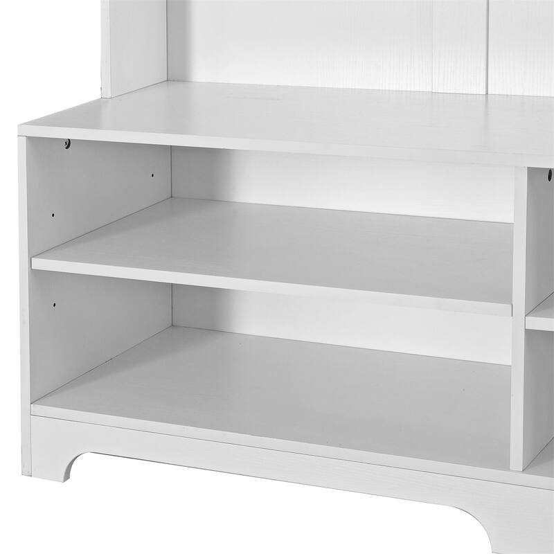 Hall Tree with Shoe Bench,Coat Rack,Shoe Storage,Storage Shelves
