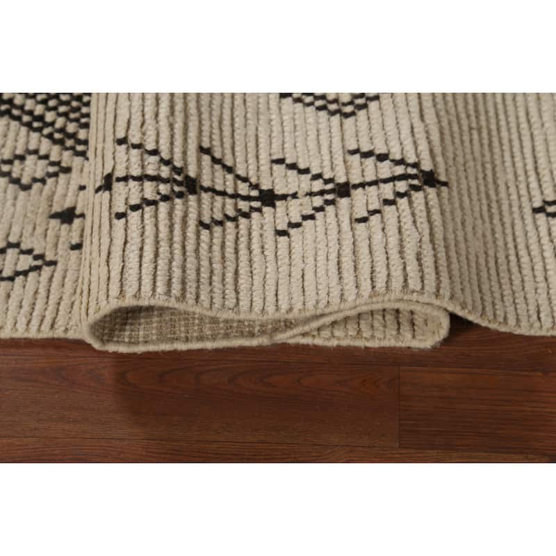 Trellis Moroccan Oriental Area Rug Handmade Wool Carpet - 5'6"x 9'8"