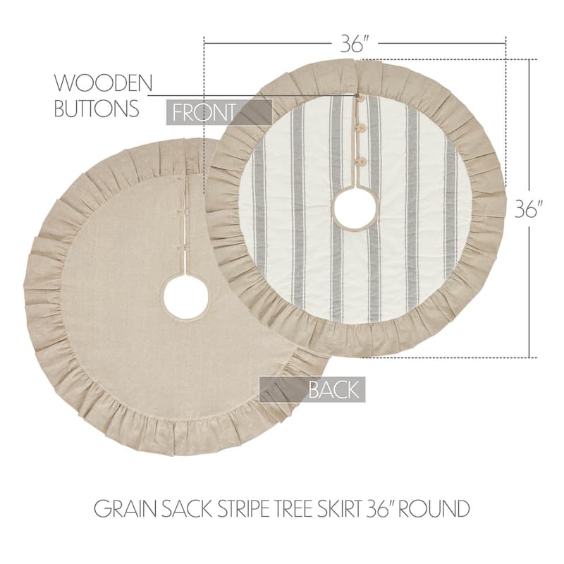 Grace Grain Sack Stripe Tree Skirt (3 Sizes)