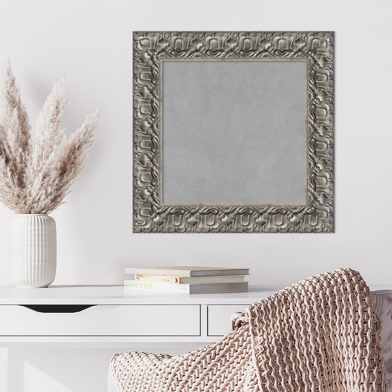 Amanti Art Silver Luxor Framed Magnetic Board