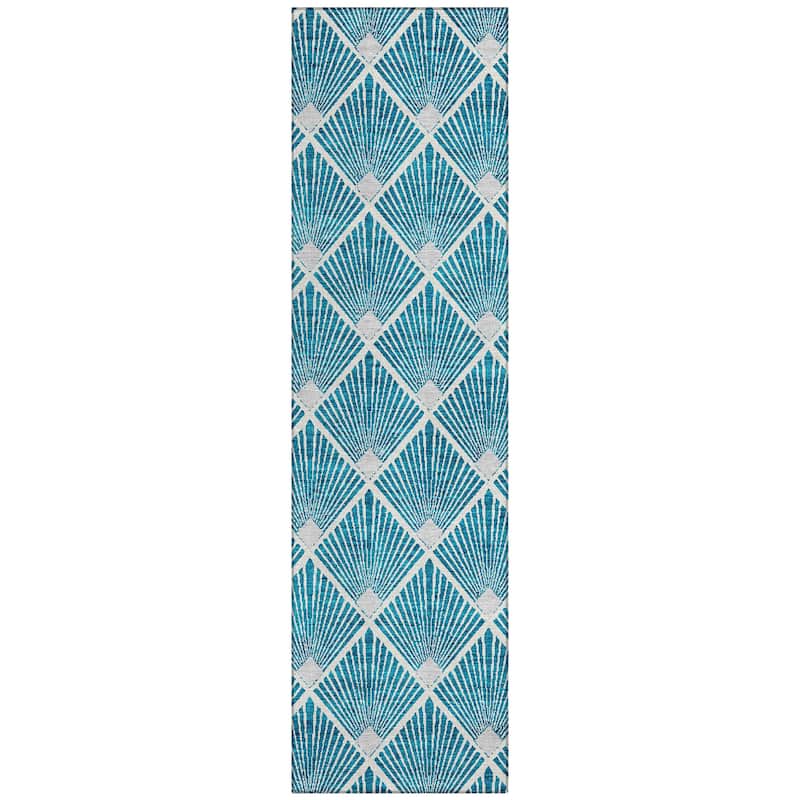 Machine Washable Indoor/ Outdoor Chantille Modern Shells Rug