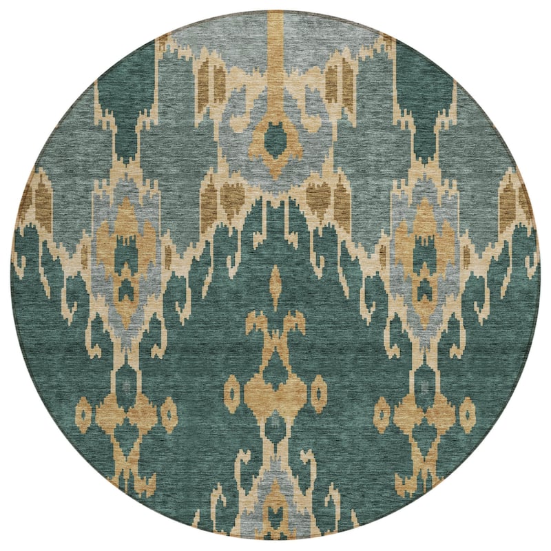 HomeRoots Ikat Transitional Rectangle Outdoor Rug