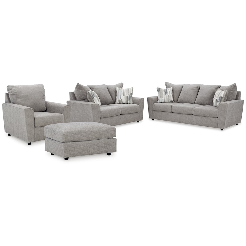 Signature Design by Ashley Stairatt Gray 4-Piece Upholstery Package - 86"W x 38"D x 39"H