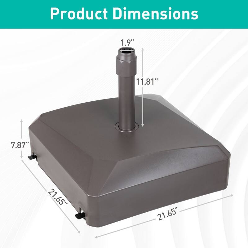 Aoodor Heavy Duty Fillable Patio Umbrella Base With Wheels - N/A