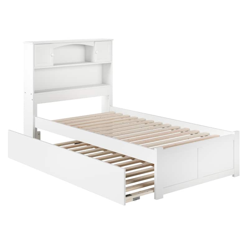 AFI Newport Twin XL Size Platform Bed with Footboard & Twin XL Trundle