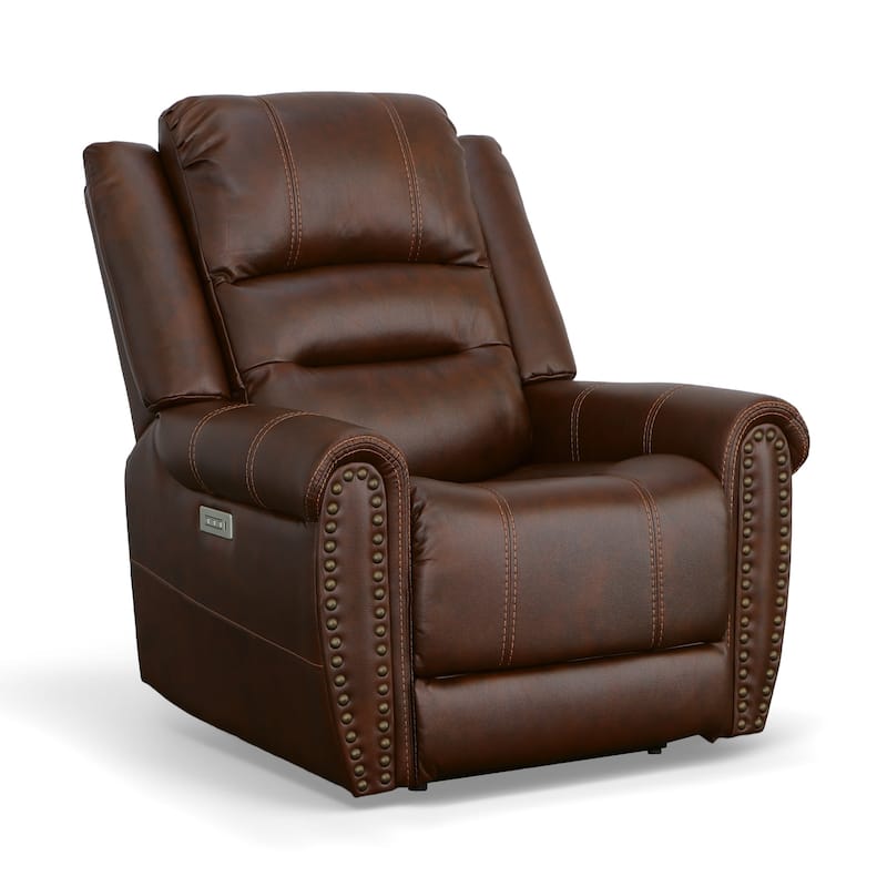 Oscar Power Recliner with Power Headrest by Flexsteel - Pumpernickel Brown