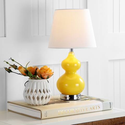SAFAVIEH Kids Lighting 18.75-inch Eva Yellow Double Mini Table Lamp