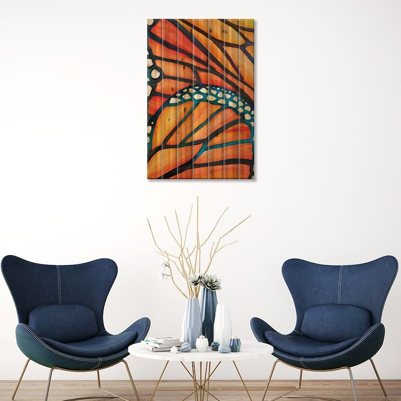 Abstract Butterfly Print On Wood by Modern Tropical - Multi-Color