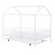preview thumbnail 23 of 26, Full Size House Bed with Semi-enclosed Fence and Twin Size Trundle