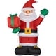 preview thumbnail 5 of 14, Fraser Hill Farm 10-Ft. Tall Santa Claus Holding a Gift, Blow Up Inflatable with Lights and Storage Bag