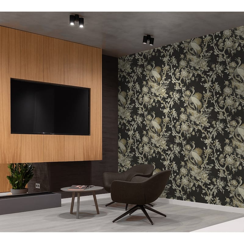 Seabrook Designs Richmond Hill Crane Unpasted Wallpaper