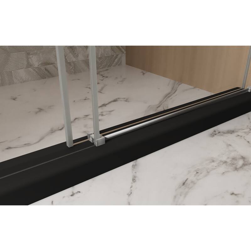 GDFStudio - Rowan Frameless Single-Sliding Shower Door for Tall Modern Bath Layouts - 60 "W x 76" H