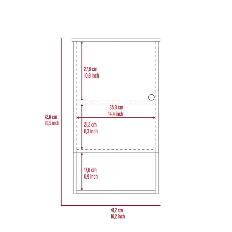 Medicine Cabinet with Soft Close, Single Door, Two Internal Shelves, Light Gray Finish - Easy Assembly
