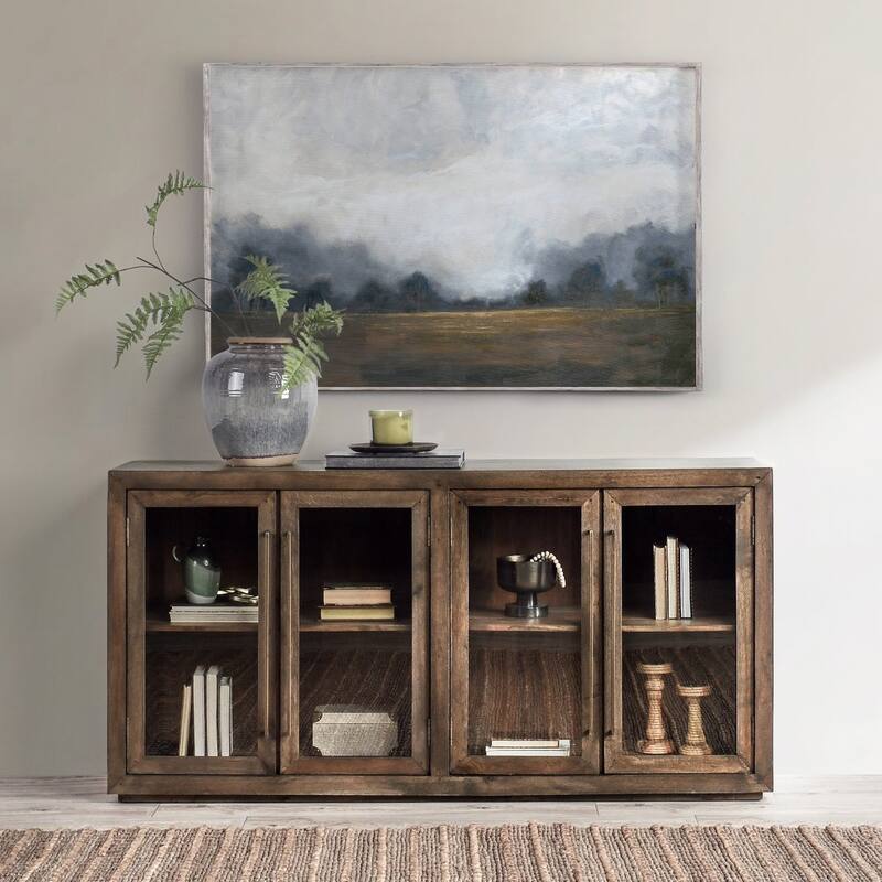 Classic Home Bradley 4-Door Oak Sideboard Buffet - 72Wx18Dx36H