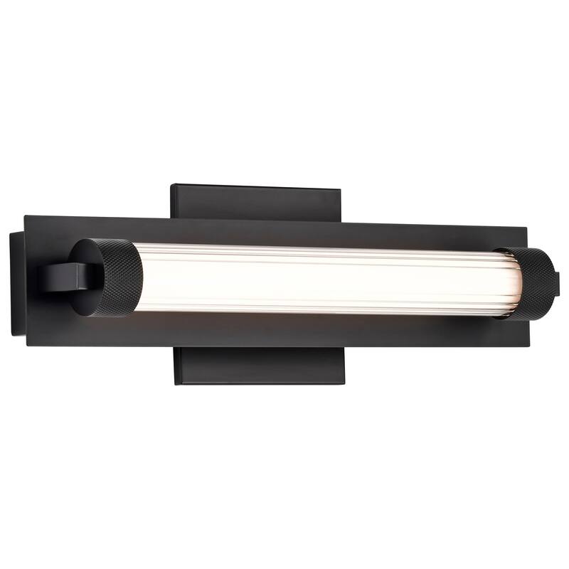 Larissa 14 Inch LED Vanity 3000K CCT Black Finish Opaque Glass