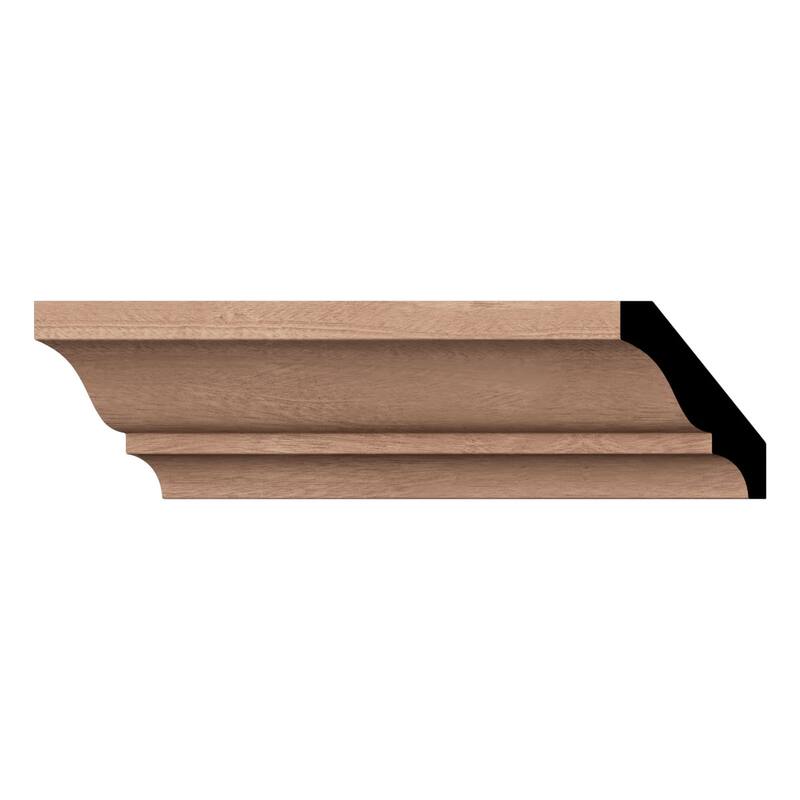 WM52: 2-1/4-in H x 1-2/3-in P x 2-3/4-in F x 96-in L Americraft Solid Hardwood Stain Grade Crown Moulding - Sapele Mahogany