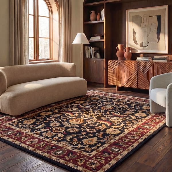 slide 2 of 17, SAFAVIEH Heritage Krysta Hand-tufted Wool Traditional Area Rug 12' x 15' - Black/Red - Rectangle