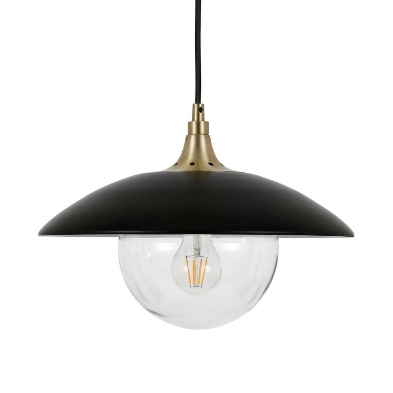 Alvia 14.5" Wide Pendant with Metal/Glass Shade - 14.5" Wide