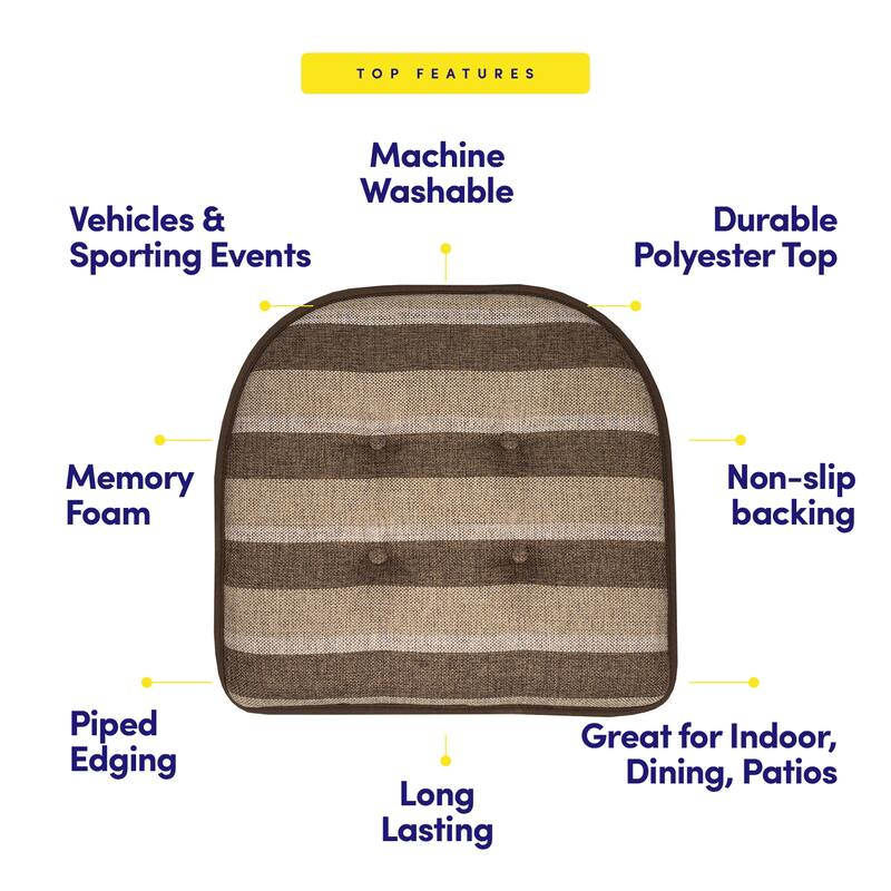 Bradford Striped U Shaped Memory Foam Chair Pad