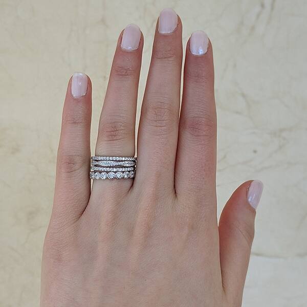18K Gold over 925 Silver CZ Eternity Band Ring 18K Gold over 925 Silver CZ Eternity Band Ring