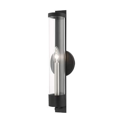 Livex Lighting 1-light Black ADA Single Sconce, 10142-04 - 4.75" W x 18" H x 3.9" Ext.