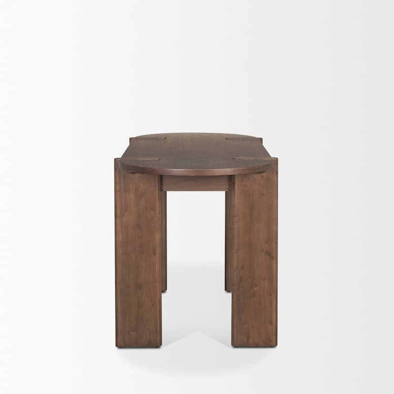 Sohan Dark Brown Elm Wood Oblong Desk