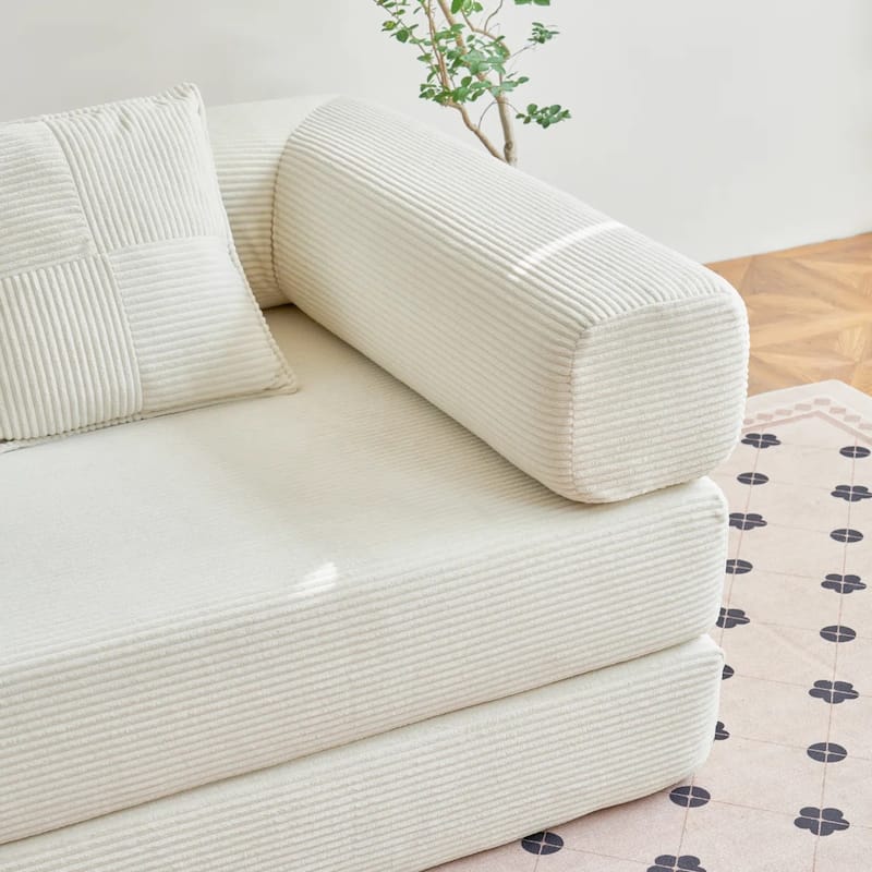 78.8"Convertible Floor Sofa Bed-with Pillow Back Support Armrest Floor Couch Compression Sofa Futon Couch Lounge Sleeper Bed