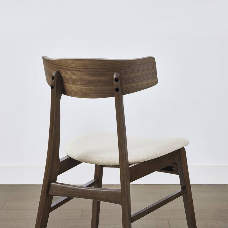 Spruce & Spring Modern Farmhouse Dining Chair with Solid Wood Frame and Upholstered Seat