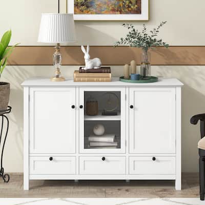 45-inch Wood Sideboard with 2 Doors and 3 Drawers