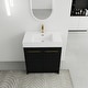 preview thumbnail 34 of 76, Plywood Freestanding Bathroom Vanity in Black Chestnut with Integrated Resin Sink